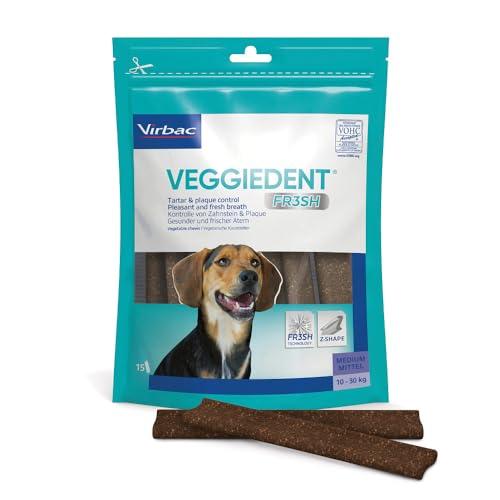 Virbac VeggieDent FR3SH - Strisce masticabili per l'igiene orale di cani di taglia media (10-30kg)