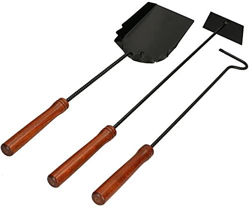 KOTARBAU® Set 3 Attrezzi per Camino: Attizzatoio, Scopa e Paletta per Cenere