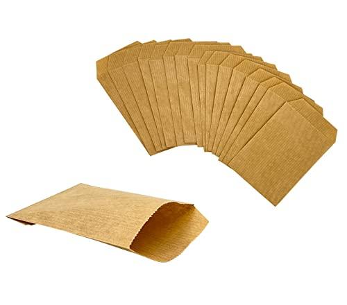 PAKNOR® 100 Sacchetti di Carta Marroni - 7x12 cm