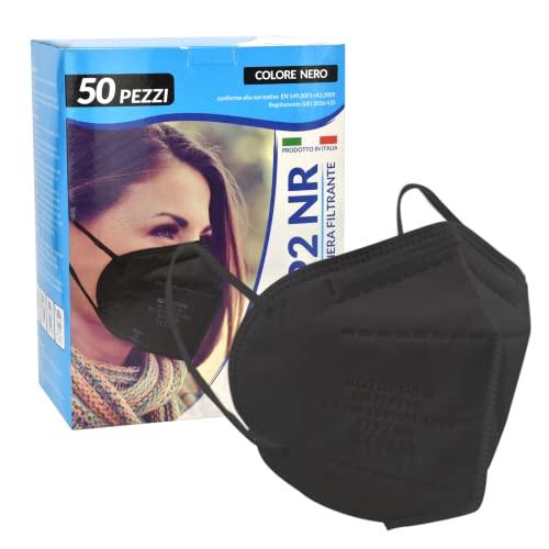 Rotoform 50 Pezzi Mascherine FFP2 Nere - Made in Italy Certificate CE 2233