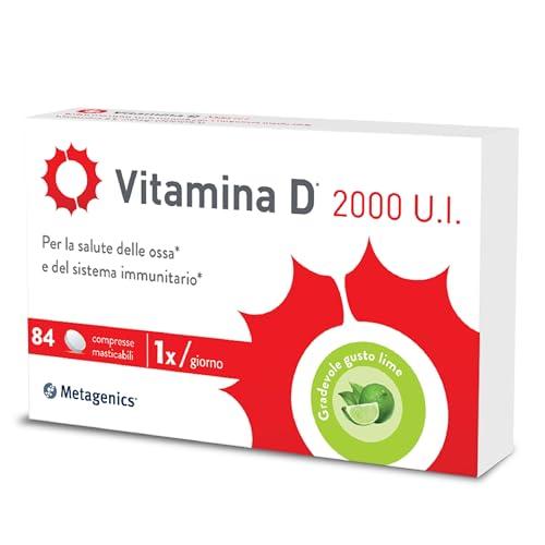 Metagenics Vitamina D 2000 UI - Integratore per Ossa e Sistema Immunitario - 84 Compresse Masticabili