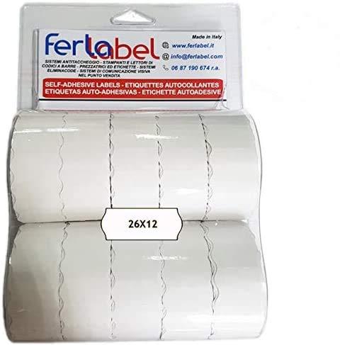 Etichette Adesive per Prezzatrice 26x12 mm - Blister da 10 Rotoli - Ferlabel