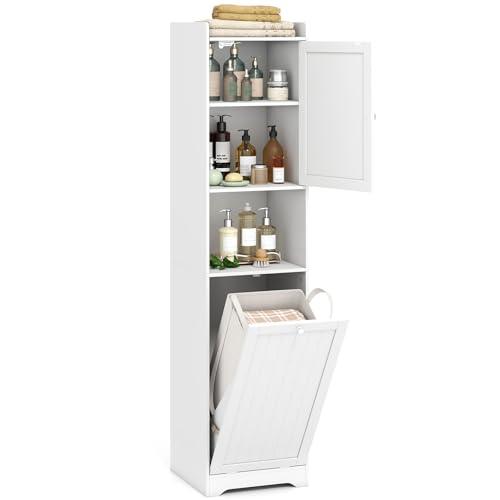 Mobile da Bagno Alto con Portabiancheria COSTWAY