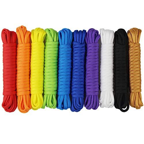 Aufodara Kit 10 Pezzi Corda Paracord per Bracciali e Sopravvivenza