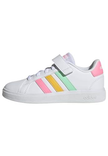 Adidas Grand Court Elastic Lace And Top Strap Shoes - Scarpe da Tennis Bianco/Verde/Rosa