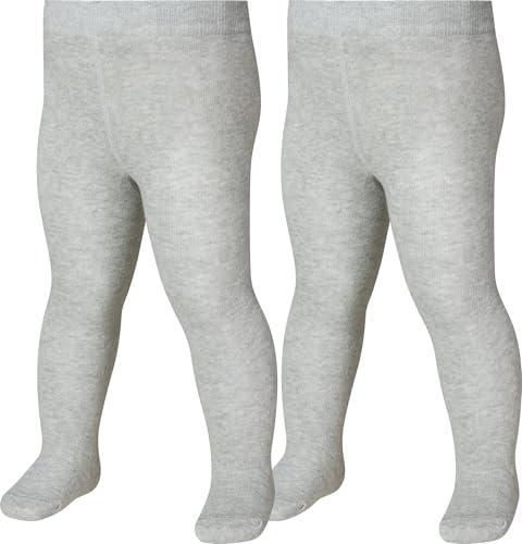 Playshoes Collant Unisex Bambini e Ragazzi - Confezione Doppia Grigio/Melange, 98-104