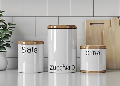 Set Adesivi Barattoli Cucina - Zucchero, Sale e Caffè personalizzato HandMade