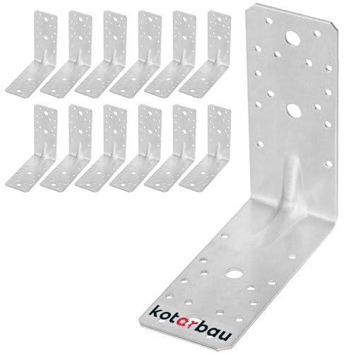 KOTARBAU® Staffa Angolare 150x150x65 mm - Set da 12, Acciaio Zincato Argento