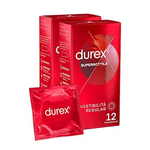 Durex SuperSottile Vestibilità Regular, 24 Preservativi