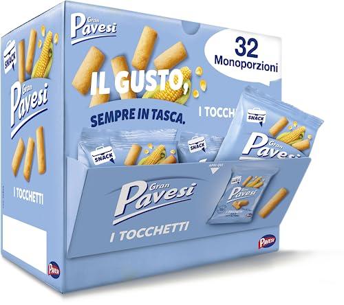 Gran Pavesi Snack Tocchetti - Mais Cotti al Forno, 32 Pacchetti