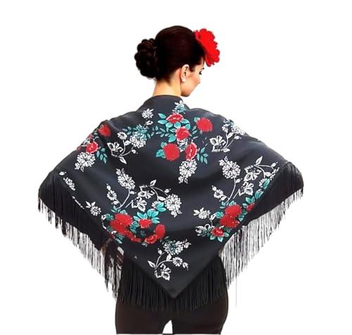 Scialle Flamenco Nero e Rosso con Pois o Fiori Grandi