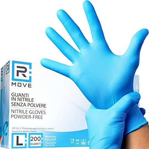 Guanti in Nitrile Blu Monouso - Confezione da 200 Pezzi - Taglia L