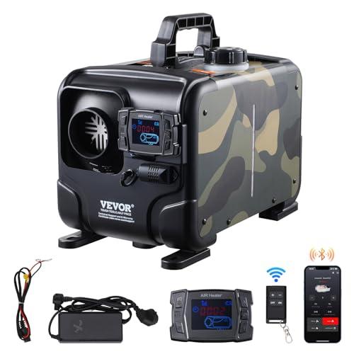 VEVOR Riscaldatore d'Aria Diesel 8 KW, 12V/24V, con Controllo App Bluetooth, Telecomando e Schermo di Visualizzazione, Allarme CO, Riscaldatore Diesel a Riscaldamento Portatile per Veicoli e Garage
