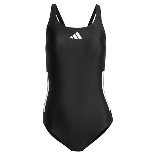 Adidas Costume da Bagno Donna 3 Stripes C-Back, Nero/Bianco