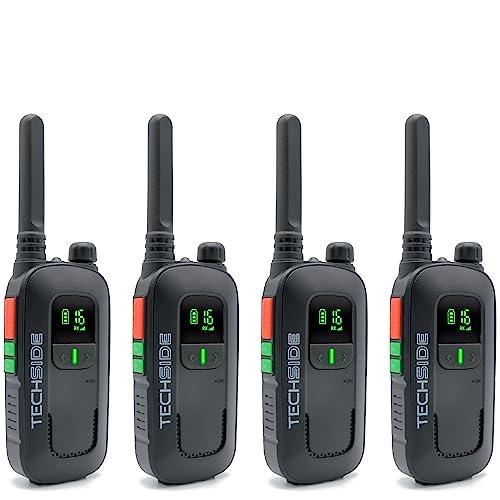 Techside TS-T2 Ricetrasmittente Professionale Walkie Talkie PMR446 - Set da 4