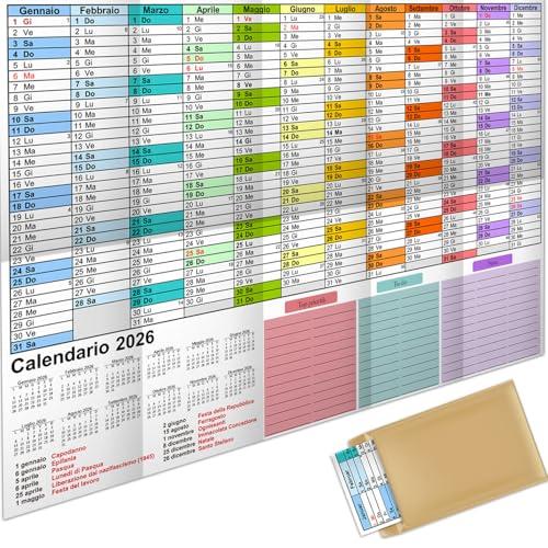AEYAKA Calendario da Parete 2026 - Grande Planner Annuale A1