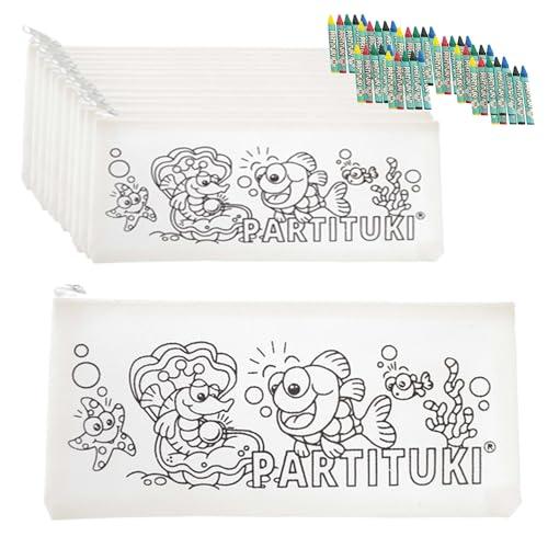 Partituki - Set Regalini Compleanno: 10 Astucci + 10 Set Pastelli a Cera