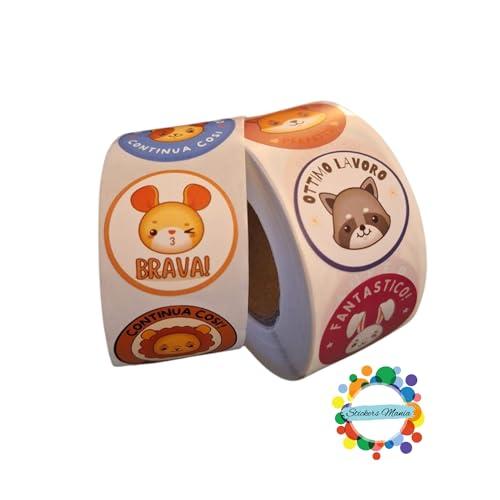 Adesivi Premio per Bambini - Animali - Sticker Motivazionali in Italiano