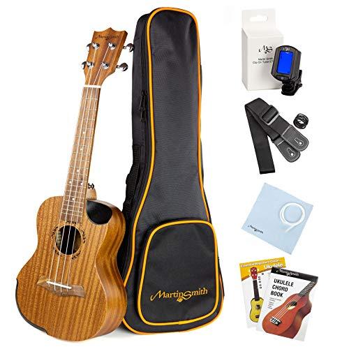 Martin Smith Ukulele Tenore Premium con Accordatore, Borsa Imbottita & Corde Aquila