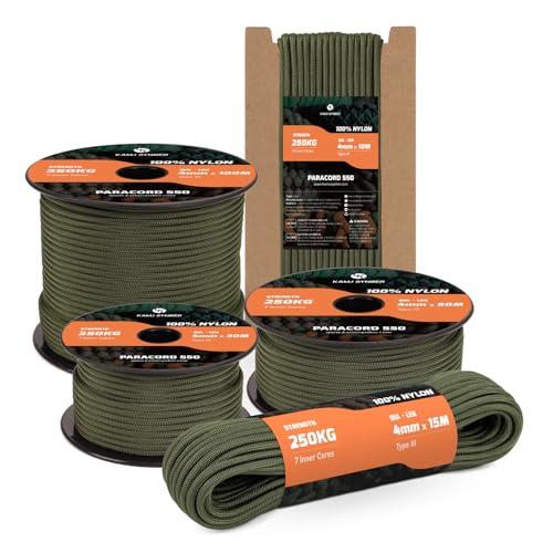 Kamu Synber 550 Paracord 4mm 10m - Corda Paracord Verde Militare