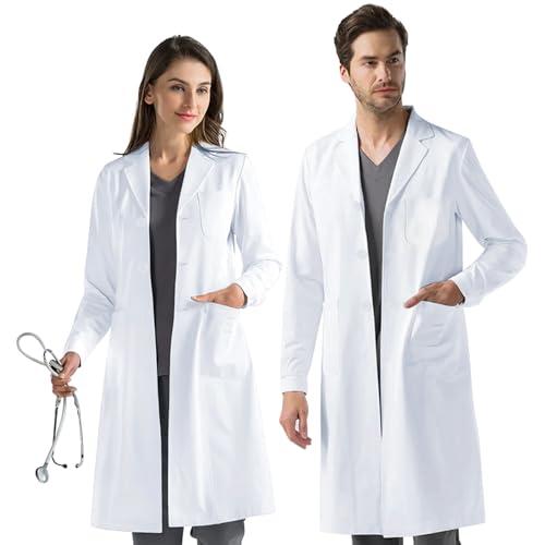 AUYAO Camice da Laboratorio Unisex Bianco - Protezione e Comfort