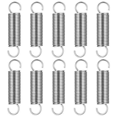 Set di 10 Molle di Trazione in Acciaio Inossidabile con Doppio Gancio