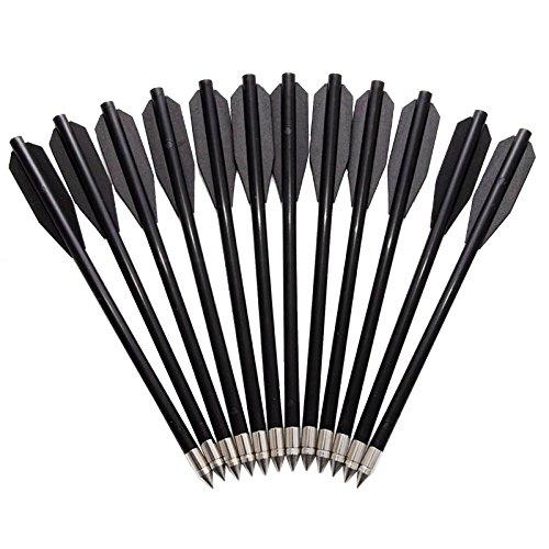 Set 12 Frecce/Freccette in ABS e Metallo per Balestra - Nero - Tiro a Bersaglio