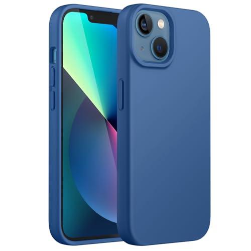 JETech Cover in Silicone Compatibile con iPhone 13 6,1 Pollici, Custodia Protettiva per Tutto il Corpo Morbida al Tatto, Copertura Antiurto con Fodera in Microfibra (Azzurro Fiordo)
