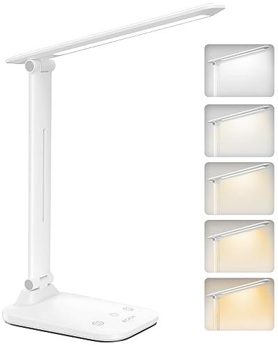 BICKON Lampada da Scrivania LED con 5 Colori e 10 Livelli di Luminosità