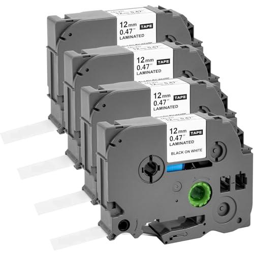 4Pz Nastro per Etichette Compatibile Brother TZe-231