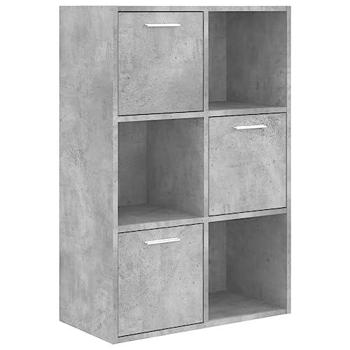 vidaXL Armadietto Robusto Elegante Moderno Espositore Decorativo Porta Libri Credenza Libreria Grigio Cemento 60x29,5x90 cm in Truciolato