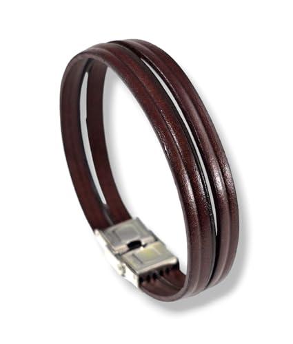 Bracciale in Cuoio Marrone Artigianale - Patagonia LuZ