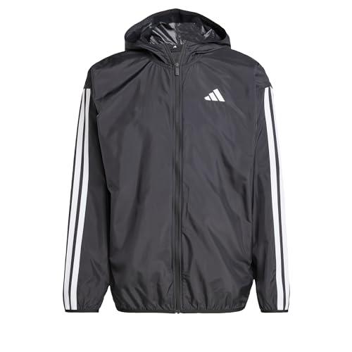 Giacca a Vento Adidas Essential Three Stripes Uomo Nera/Bianca