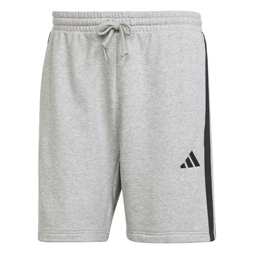 Adidas Uomo Essential Three Stripes French Terry Short Grigio Nero