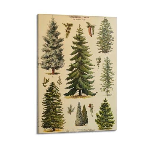 Poster Vintage Albero di Natale su Tela - Decorazione Murale Artistica