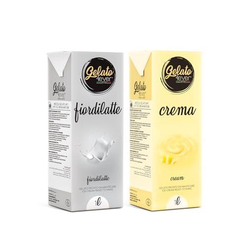 Gelato 4ever - Gelato pronto da mantecare Crema Bundle 2 Pezzi (Crema - Fiordilatte)