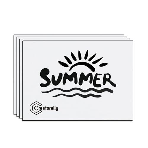 Creatorally Pannelli in ABS Bicolore per Incisione Laser, 30x20 cm, Nero su Bianco (4 Pezzi)