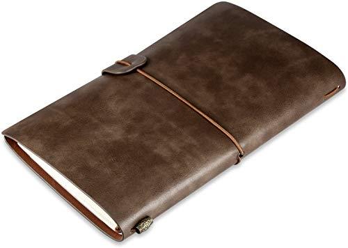 Diario di Viaggio in Pelle, Diario di Viaggio Taccuino in Pelle Sostituibile & Quaderno Vintage, Travel Journal Notebook, 4.72 X 7.87 lnch (Marrone)