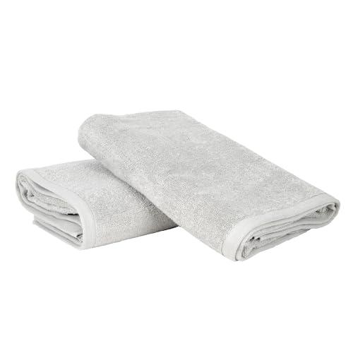 Ruggeri - Set 2 Teli Doccia e Bagno 70x140 cm - 100% Puro Cotone Extra Morbido - Collezione Asciugamani - Let's Color! (Bianco)