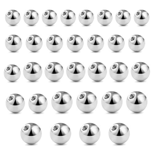 WeddHuis 32 PCS Palline per Piercing 14G in Acciaio Inox