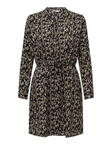 ONLY Onlcory L/S V-Neck Tunic Wvn Noos, Vestito Donna, Black/AOP: Cora Graphic