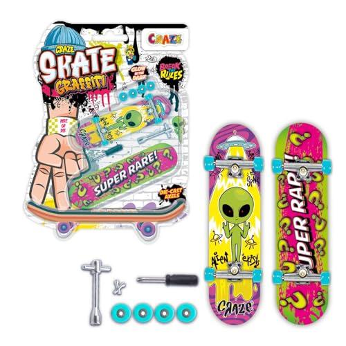 CRAZE Fingerboard Set - 2 Mini Skateboard da Dita Tipo Tech Deck