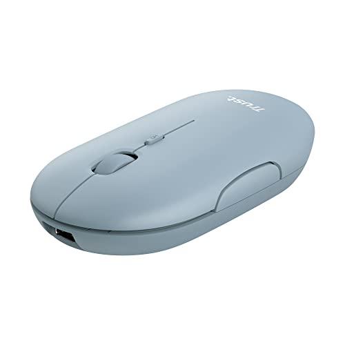 Trust Puck Mouse Wireless Ricaricabile Blu
