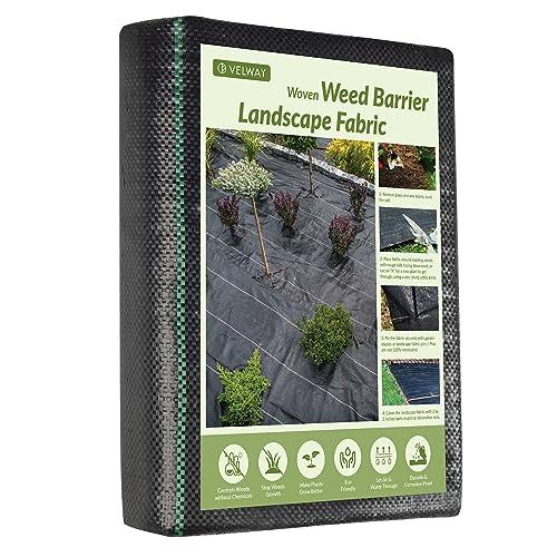 Velway Telo Pacciamatura 2x10M - 100g/m² Telo Anti Erbacce per Orto, Giardino, Tessuto Permeabile all'Acqu, Stabilizzazione ai Raggi UV,Barriere Contro Le Erbe Infestanti