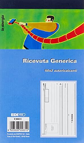 Edipro E5563C Blocchetto Ricevute Autoricalcante 50x2, Formato 9,9 x 17 cm
