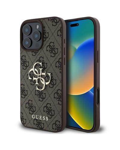 Guess Custodia 4G PU Big Logo Marrone per iPhone 16 Pro Max