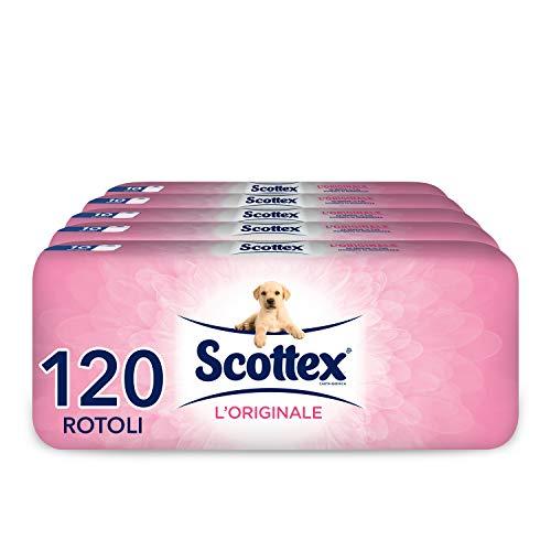 Scottex L'Originale Carta Igienica, Morbida e Assorbente, Pacco Scorta, Fatto in Italia, 120 Rotoli