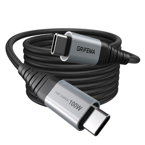 GRIFEMA Cavo USB-C a USB-C 100W [2m], Ricarica Rapida PD 5A QC4.0, Nylon Intrecciato