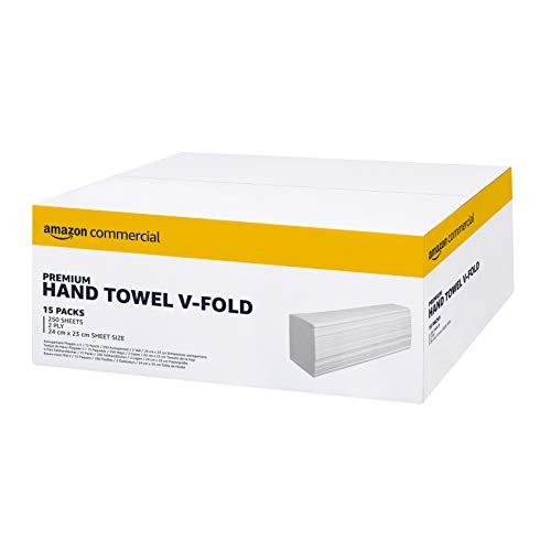 AmazonCommercial Asciugamani di Carta Piegati a V, 2 Veli Disinchiostrato