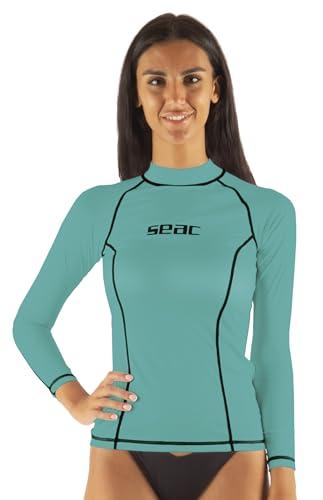 SEAC T-Sun Long Lady, Maglia Protettiva Rash Guard per Snorkeling e Nuoto Anti UV, Tiffany, M
